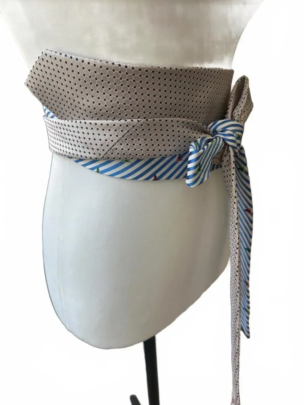 Silk Obi Belt Made From Men's Neckties | OOAK | OS